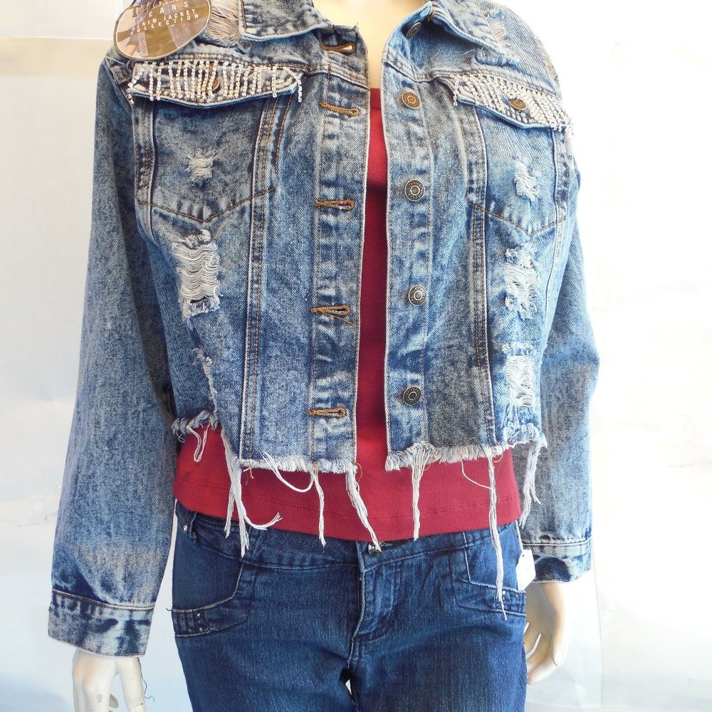 Thrill Blue Distressed Jean Jacket